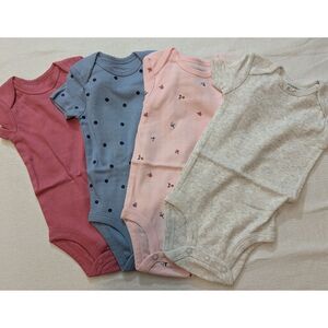 Simple Joys by Carter's Baby Bodysuit Lot 4 Pc 0-3 Months Short Sleeve